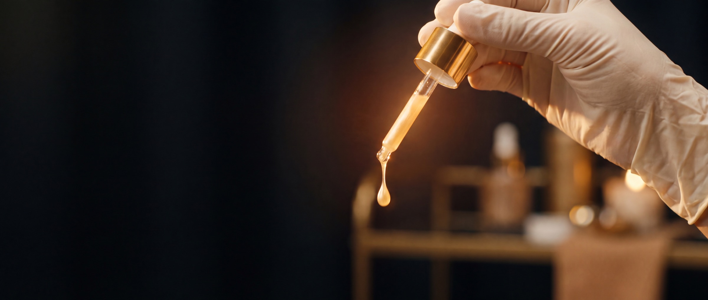 Gold serum dropper treatment